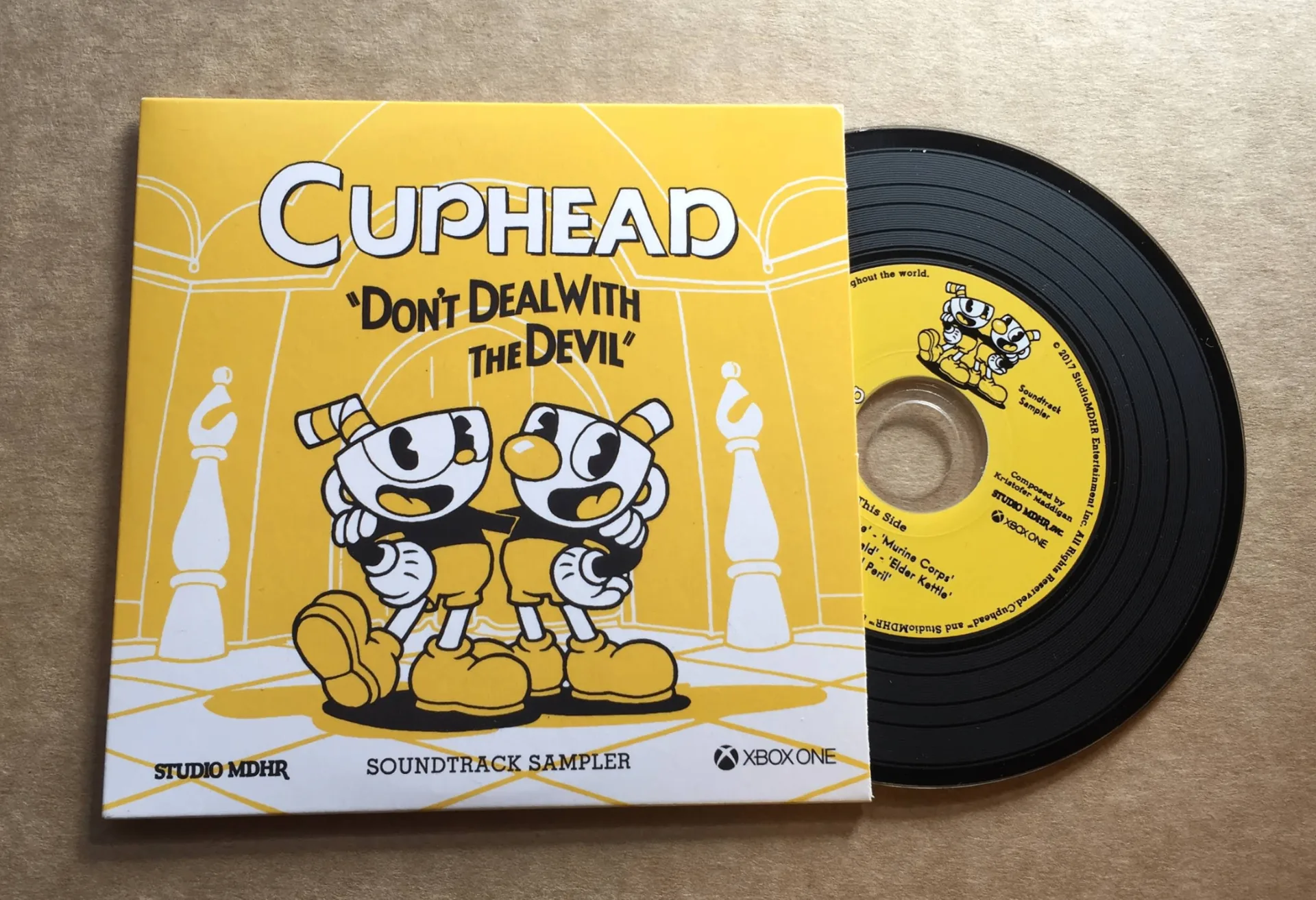 Cuphead Don't Deal With The Devil 7-inch soundtrack sampler vinyl